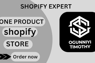 design one product shopify dropshipping store or single item