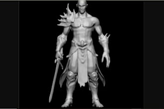 do printable model, dnd warrior character, fantasy creature, zbrush deliver stl
