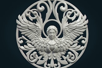 be wall designer, medallion,bas relief, ornament engraving, 3d pendant,coin, cnc