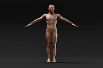 model 3d robotic character,3d head,rigging, humanoid, anime animation, sculpting