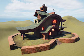 3d realistic or low poly environment 3d game asset in blender and unreal engine