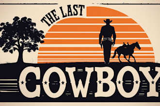 do outstanding event cowboy logo design