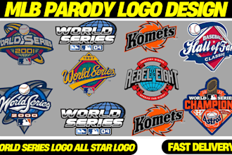 do custom mlb parody world series, all star game sport logo