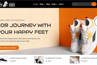 design 7 figure footware shopify shoe store sneakers footware store website