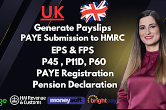 provide UK payroll services including paye, rti, p45, p60 and payslips