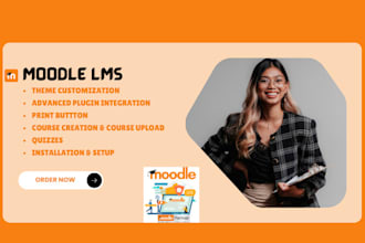do online course creation, setup and customize moodle lms theme customization