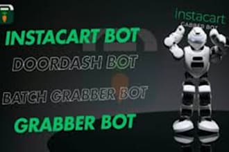 do doordash bot, instacart bot, shopper bot, grabber bot, customer service bot