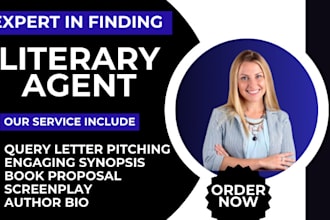 find top literary agent for fiction, nonfiction, movie script, screenplay