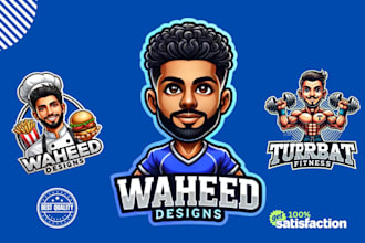 design unique caricature and mascot logo for your brand