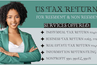 efile income tax return, llc tax, individual tax, 1120, 1065, 1040,5472 as a CPA