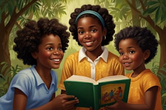 do african american children story book illustration, children book