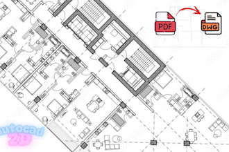 do any 2d autocad floor plan layout and convert PDF to autocad dwg