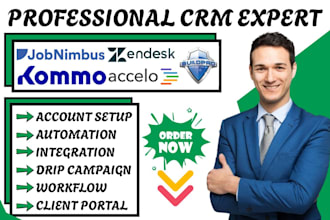 do zapier integration jobnimbus kommo zendesk sell buildpro accelo pipeline crm