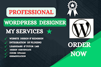 build elementor pro website learndash lms online course upload wordpress design