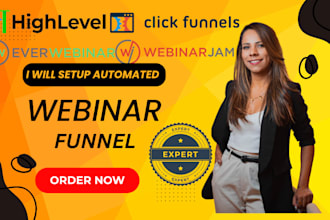 set up webinar funnel, integration, simvoly, everwebinar, clickfunnels page
