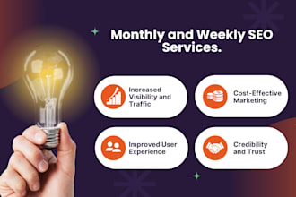 do weekly and monthly SEO for blogger, shopify, wix, medium, and other cms