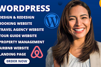 build wordpress hotel booking tour website airbnb property website travel agency