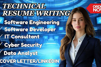 write tech, data analyst, cyber security resume, cv and cover letter