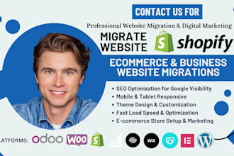 backup, migrate or transfer shopify, wix, squarespace, godaddy, webflow website