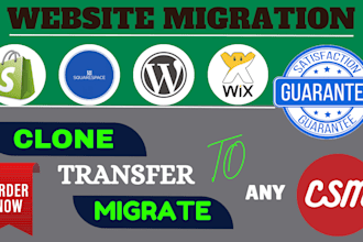 backup do website migration migrate wordpress wix squarespace shopify redesign