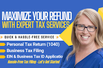 prepare and efile us tax returns, form 1040, 5472, 1120, 1065 and us llc tax