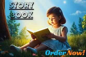 do children story book illustration with pictures