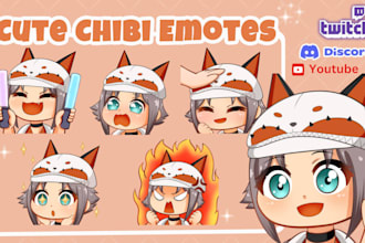 draw chibi avatar emote sub badge chibby cute chibby for discord twitch youtube