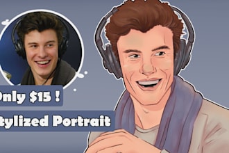 draw a stylized portrait painting for you