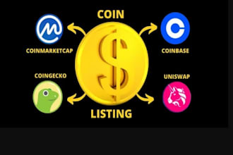 list your coin or token on coinmarketcap and coingecko