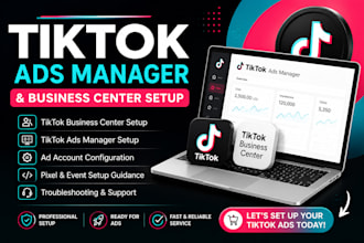 set up tiktok ads manager and tiktok business center