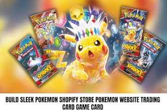 create sleek pokemon website for trading card ccg tcg pokemon card shopify store