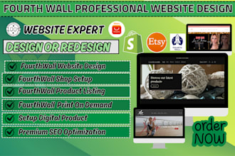 design or redesign fourth wall website setup fourth wall etsy shop pod