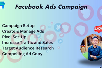 run targeted facebook ads for leads sales  brand awareness