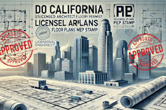 do california stamp licensed architect for city permit floor plans mep pe stamp