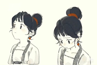 make amazing digital drawing style anime character