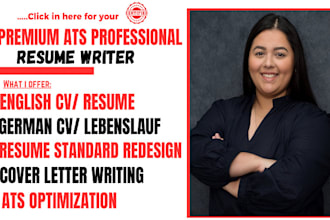 create a complete job application, ats german cv, resume editing, cover letter