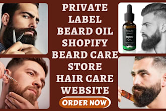 design private label beard shopify beard oil store beard care store hair website