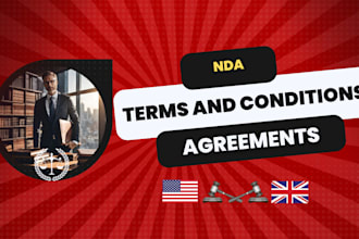 write  terms and conditions, privacy policy,  legal contracts, agreements, nda