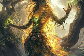 draw a dnd character art and dnd character illustration
