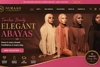 design abaya shopify store, islamic clothing website, hijab fashion store