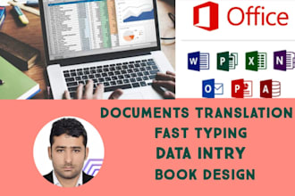 do document translation persian and pashto, typing, data entry and book design