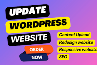 upload content, products, articles and update your wordpress website