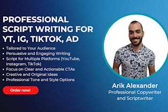 write compelling scripts for youtube, instagram, tiktok, or ad videos