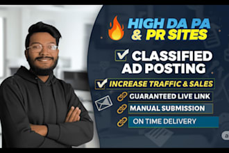 post 450 classified ads on USA, UK, worldwide sites manually