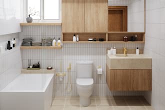 render 3d bathroom design, interior layout