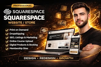build square booking squarespace online course upload seo ecommerce printful