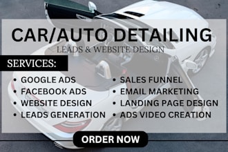 car detailing auto detailing car detailing leads landing page car wash leads