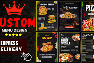 edit restaurant menu design, digital menu and canva food menu design