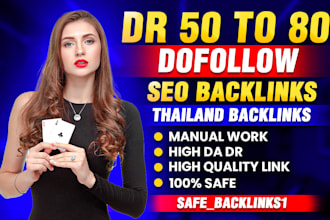 do high authority DR 50 to 80 thai thailand dofollow seo backlinks link building