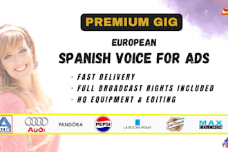 record a female spanish voice over for commercials and ads